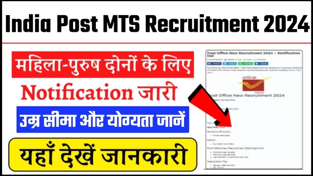 India Post MTS Recruitment 2024, India Post MTS Vacancy 2024, India Post MTS Age Limit, India Post MTS Qualification, India Post MTS