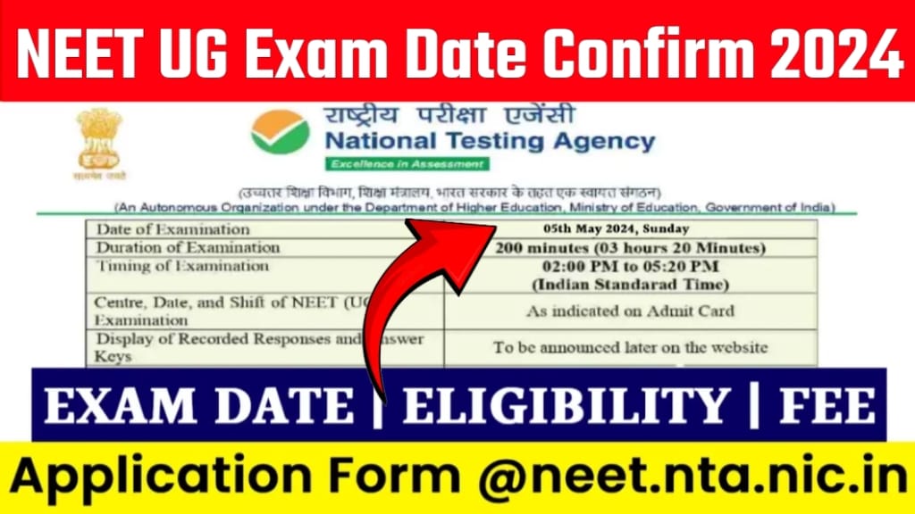 NEET UG Exam Date Confirm 2024, NEET UG New Exam Date 2024, NEET UG Exam Pattern 2024, NEET Admit Card 2024